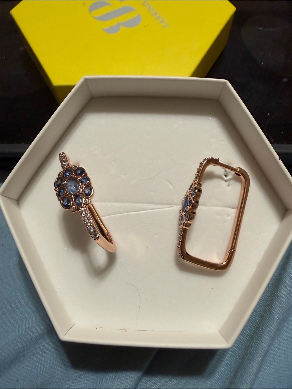 Blue Spinel on Rose Gold